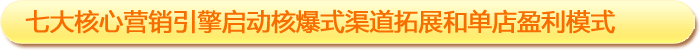 七大核心營(yíng)銷(xiāo)引擎啟動(dòng)核爆式渠道拓展和單店盈利模式