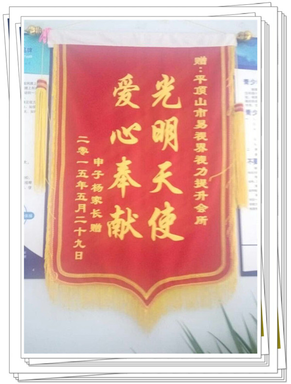 易視界里家長(cháng)贈送的錦旗