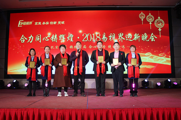 易視界實(shí)業(yè)岳總為表現優(yōu)秀的伙伴頒獎
