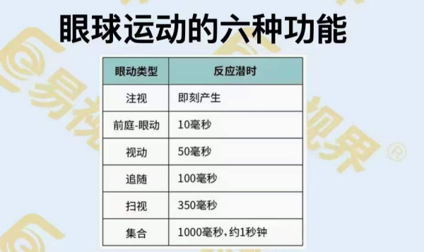 眼球運動(dòng)的六種功能